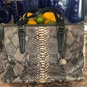 Brahmin Leather Tote/Shoulder Bag Reptile Pattern
